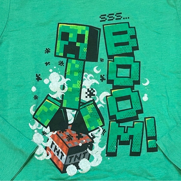 Bundle Long Sleeve Boys Size 8 Pokémon, Transformers, Minecraft & Space Jam Tops - Picture 5 of 16